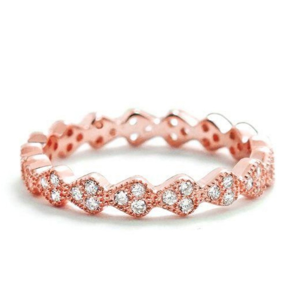  Rose Gold Plated Sterling Silver Eternity Ring
